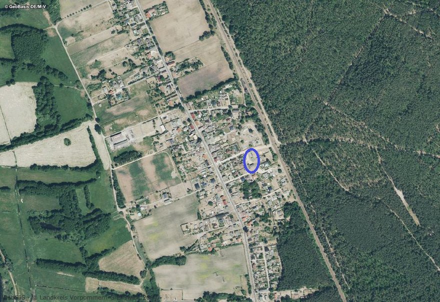 zeigt Luftbild Ortsteil Hoppenwalde